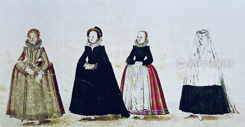 Tübingen female traditional costumes 1614